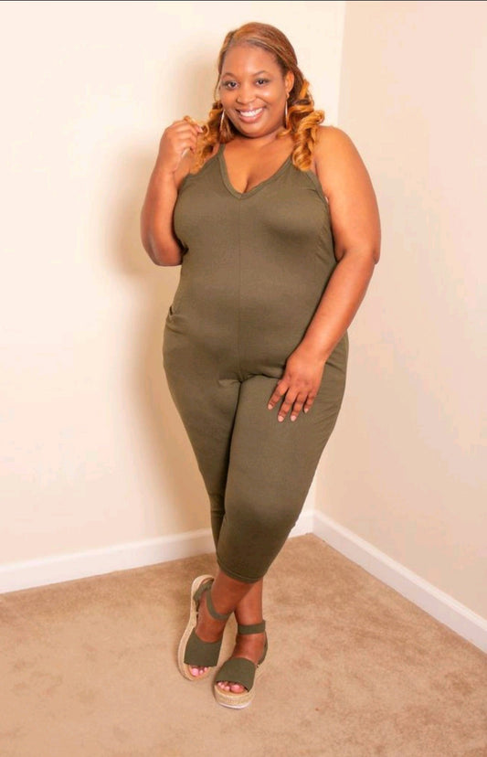 Olive French Terry Jumpsuit
